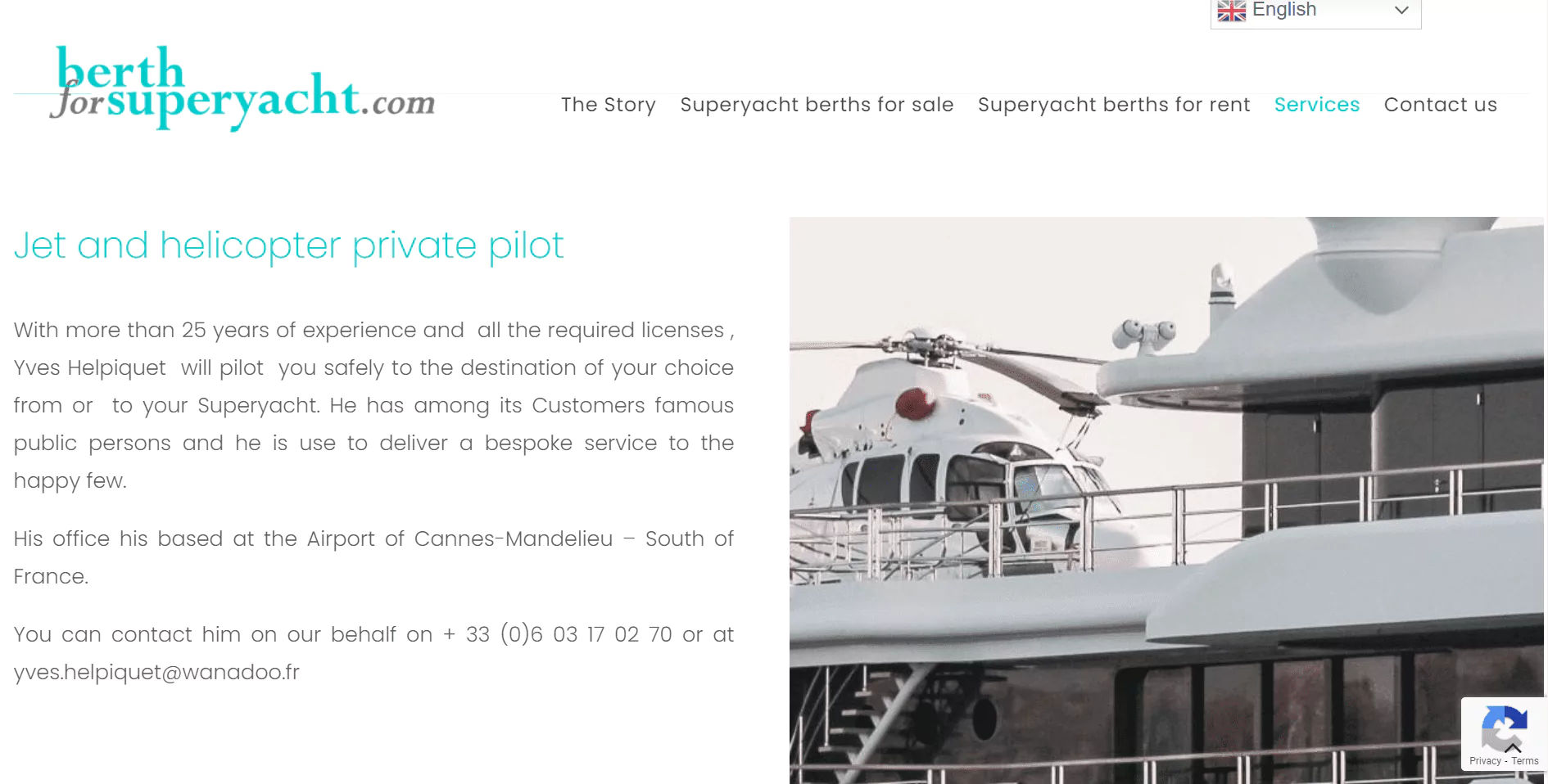 baccana-digital-consulting-wordpress-website-berth-for-superyacht-private-helicopter-service