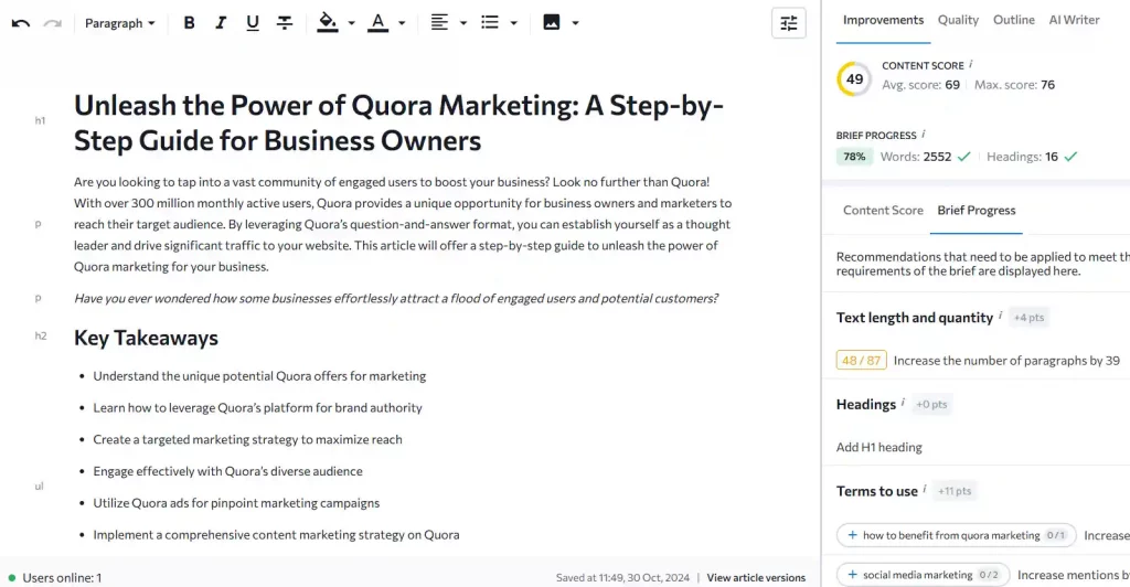Génération de contenus optimisés avec IA