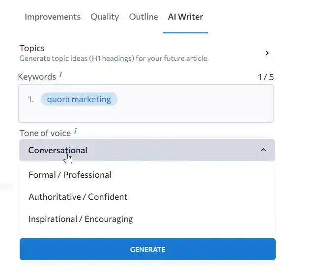 Création de contenus optimisés avec IA